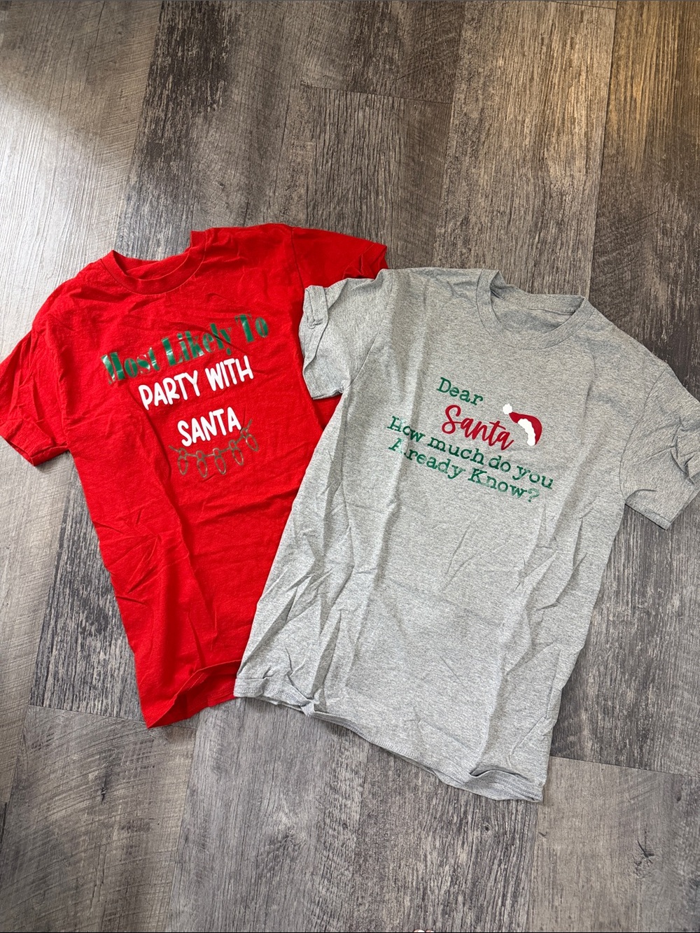 Holiday Graphic Tees - Red & Heather Gray